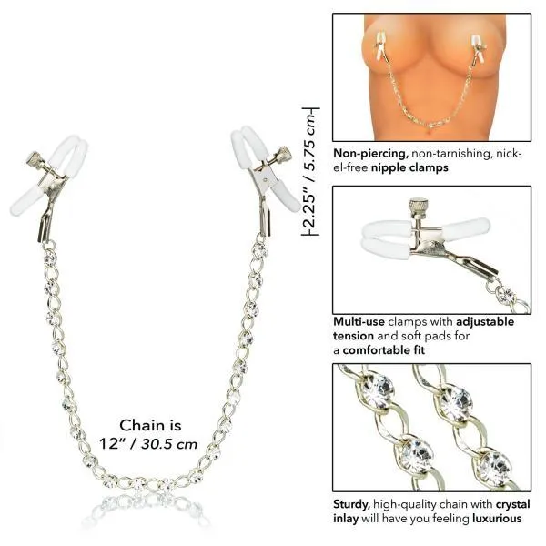 Couples Nipple Play Nipple Play Crystal Chain Nipple Clamps Couples Nipple Play Nipple Play Crystal Chain Nipple Clamps