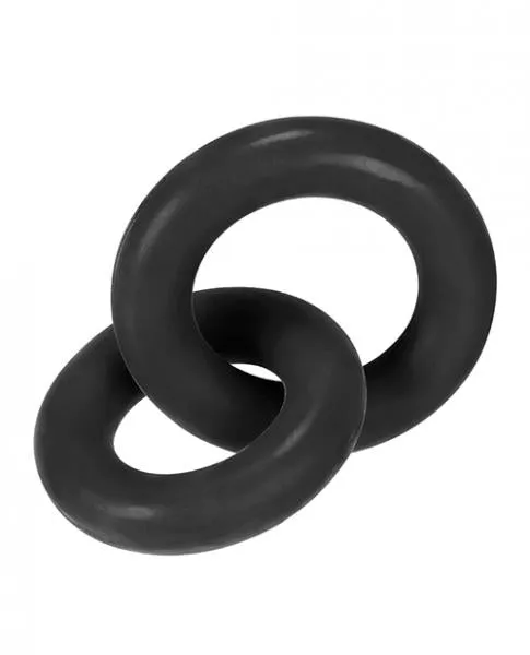 Male Sex Toys Oxballs Hunkyjunk Duo Linked Cock Ball Rings Tar Black Male Sex Toys Oxballs Hunkyjunk Duo Linked Cock Ball Rings Tar Black