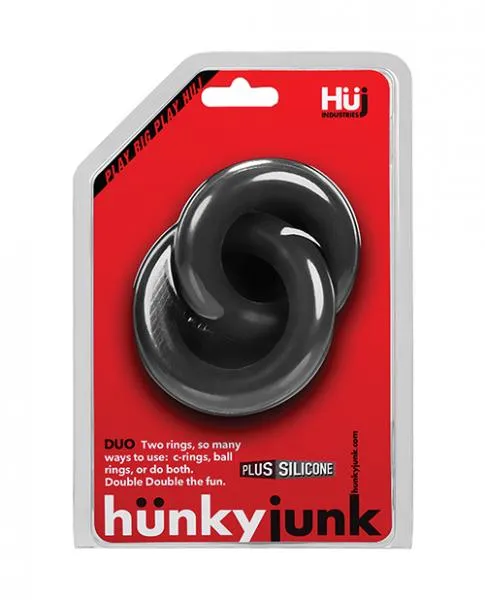 Male Sex Toys Oxballs Hunkyjunk Duo Linked Cock Ball Rings Tar Black Male Sex Toys Oxballs Hunkyjunk Duo Linked Cock Ball Rings Tar Black