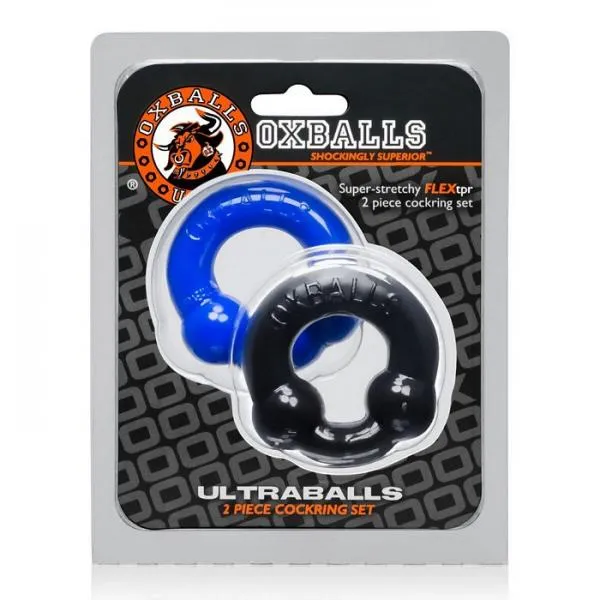 Oxballs Oxballs Ultraballs 2 Pack Cock Ring Black Police Blue Male Sex Toys Oxballs Oxballs Ultraballs 2 Pack Cock Ring Black Police Blue Male Sex Toys