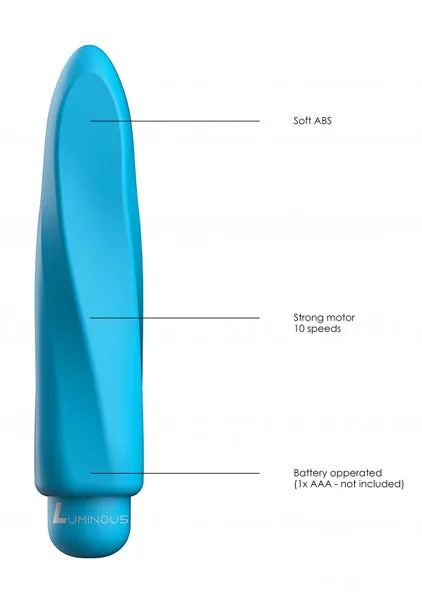 Shots Toys Luminous ABS Bullet With Silicone Sleeve 10Speeds Myra Turquoise Female Sex Toys