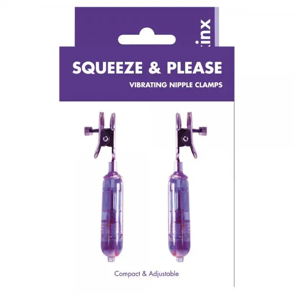 Squeeze And Please Vibe Nipple Clamps Purple Kinx Kinx Vibrators