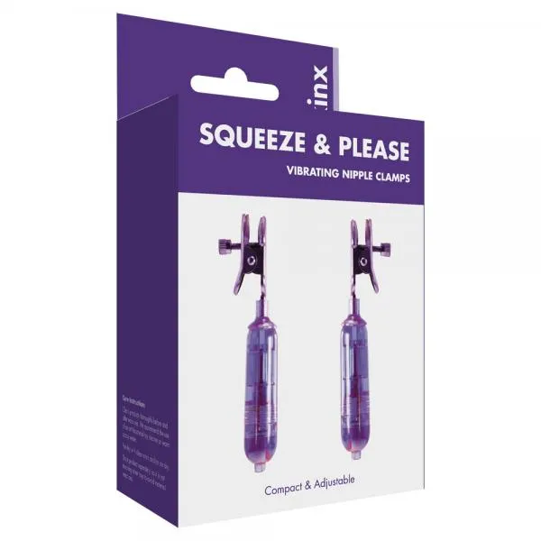 Squeeze And Please Vibe Nipple Clamps Purple Kinx Kinx Vibrators