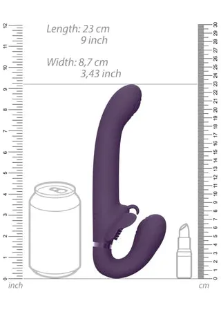VIVE PulseWave Vibrating Strapless Strapon Satu Purple Shots Toys Vibrators