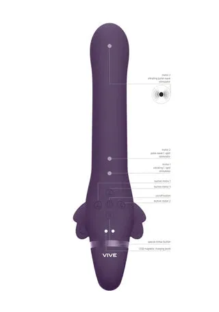 VIVE PulseWave Vibrating Strapless Strapon Satu Purple Shots Toys Vibrators