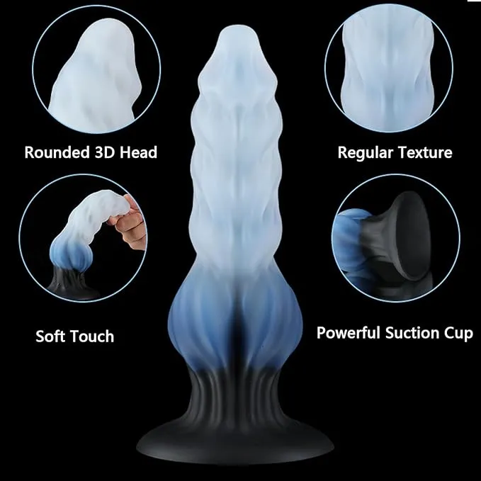  Female Sex Toys Fantasy Ice Wolf Rib Silicone Dildo