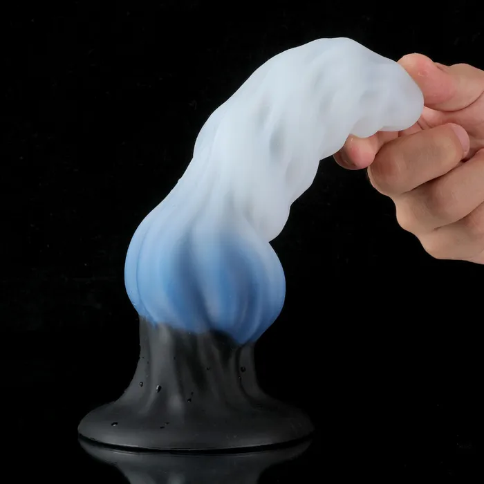  Female Sex Toys Fantasy Ice Wolf Rib Silicone Dildo