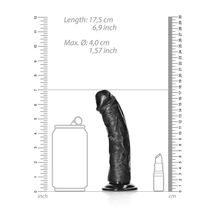 Shots Toys Dildos Realistic dildo Real Rock Curved 6 black