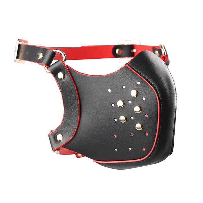 Couples RYSC BDSM Fetish Half Face Mask Cosplay Bondage Hood Black